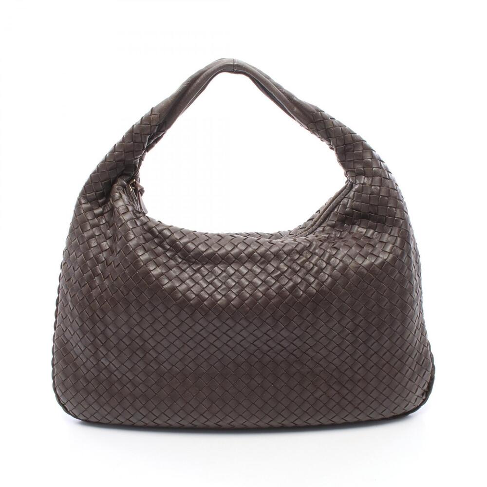Bottega Veneta Intrecciato Shoulder Bag Leather Brown